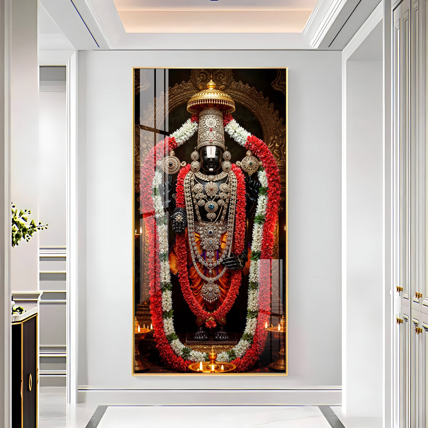 Lord Tirupati Balaji Premium Acrylic Vertical Wall Art