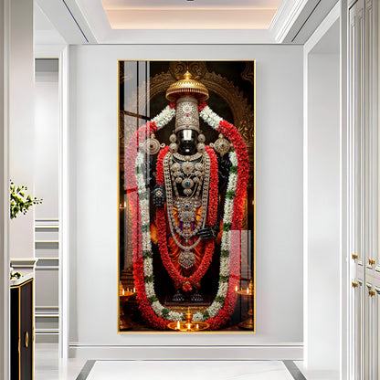 Lord Tirupati Balaji Premium Acrylic Vertical Wall Art