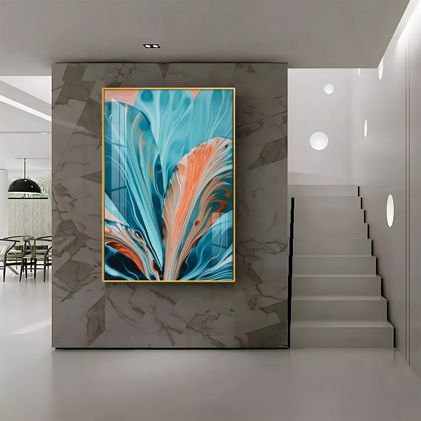 Vibrant Bloom Fusion Premium Acrylic Vertical Wall Art