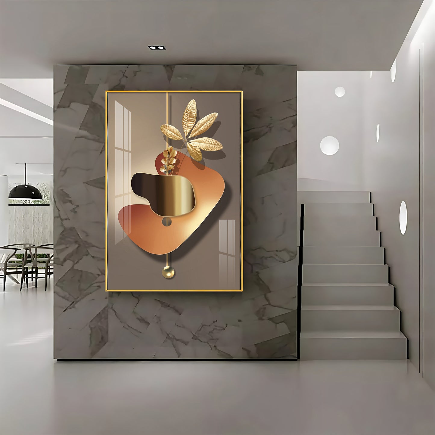 Golden Embrace Premium Acrylic Vertical Wall Art