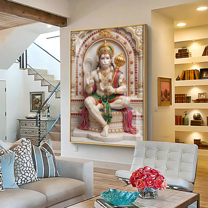 Peaceful Presence Bajarang Bali Premium Acrylic Vertical Wall Art