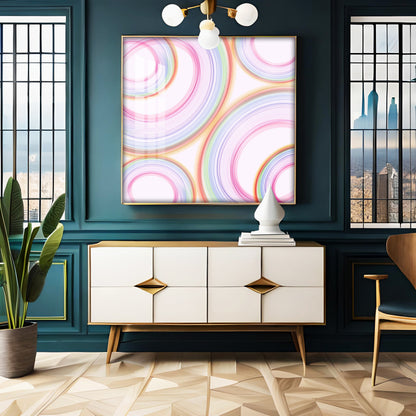 Colorful Radial Motion Effect Premium Acrylic Square Wall Art