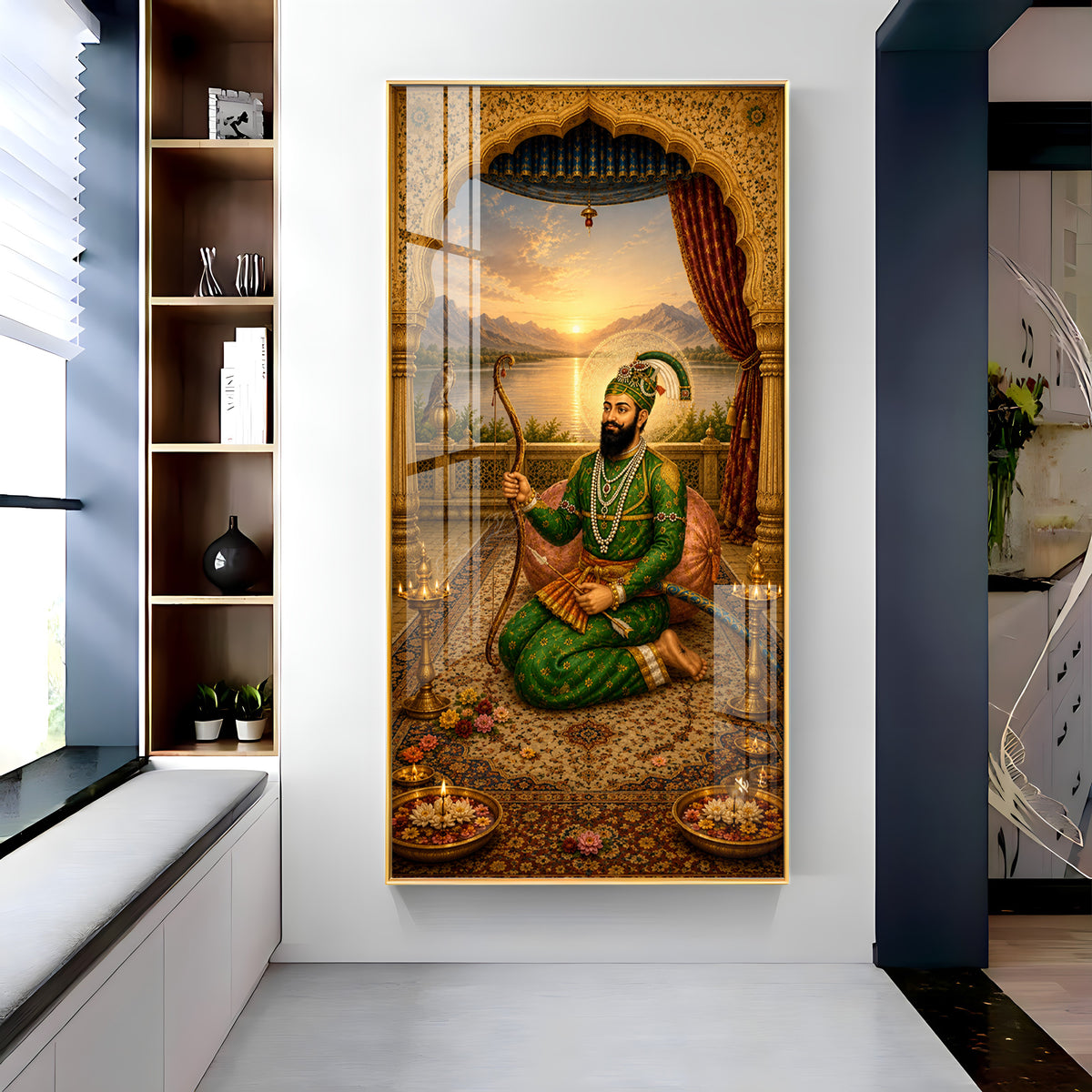 Sacred Guru Gobind Singh Ji Royal Courtyard Premium Acrylic Vertical Wall Art