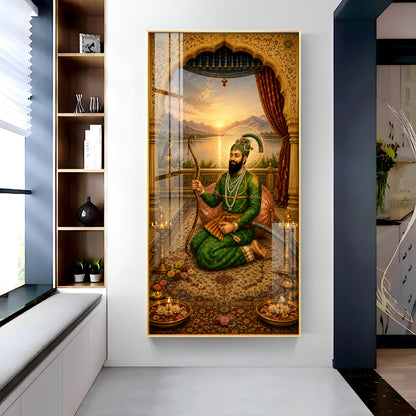 Sacred Guru Gobind Singh Ji Royal Courtyard Premium Acrylic Vertical Wall Art