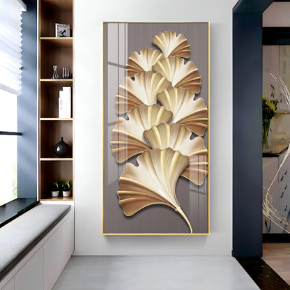 Golden Glow Premium Acrylic Vertical Wall Art