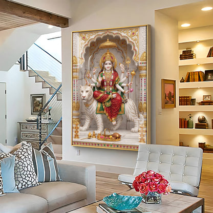 Hindu Goddess Maa Durga Premium Acrylic Vertical Wall Art