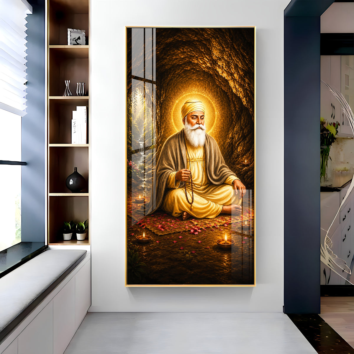 Divine Guru Nanak Dev Ji Premium Acrylic Vertical Wall Art