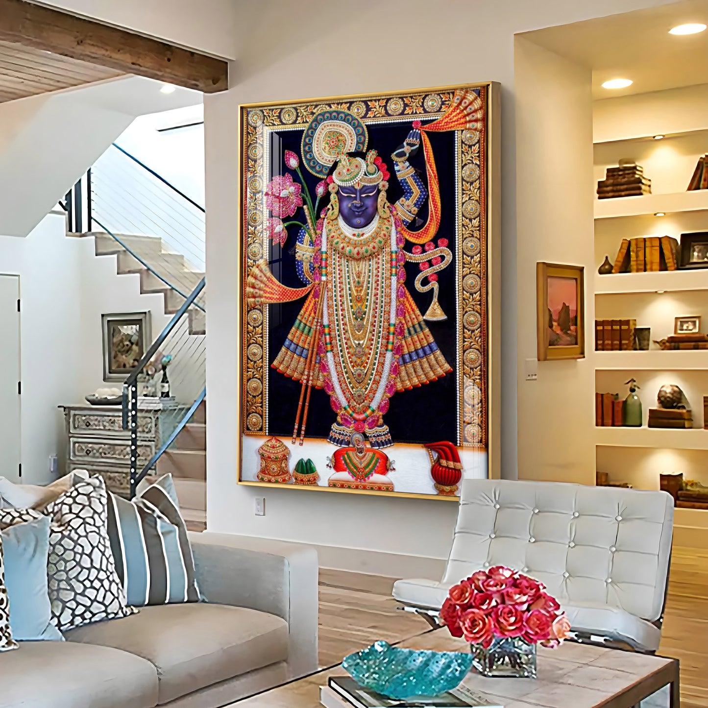 Lord Shrinathji Premium Acrylic Vertical Wall Art