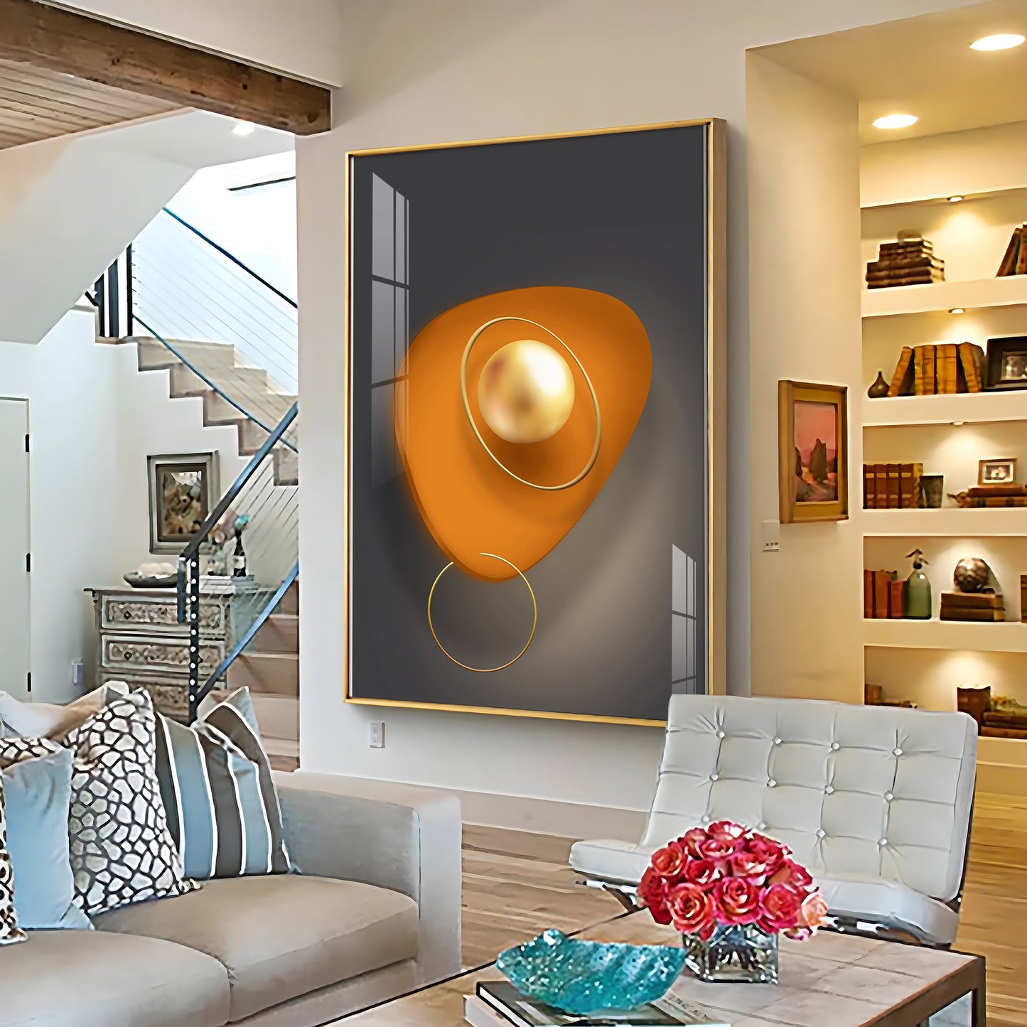 Abstract Geometry Piece Premium Acrylic Vertical Wall Art