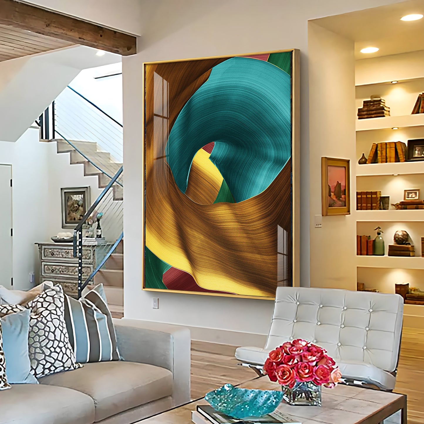 Multicolored Abstract Premium Acrylic Vertical Wall Art