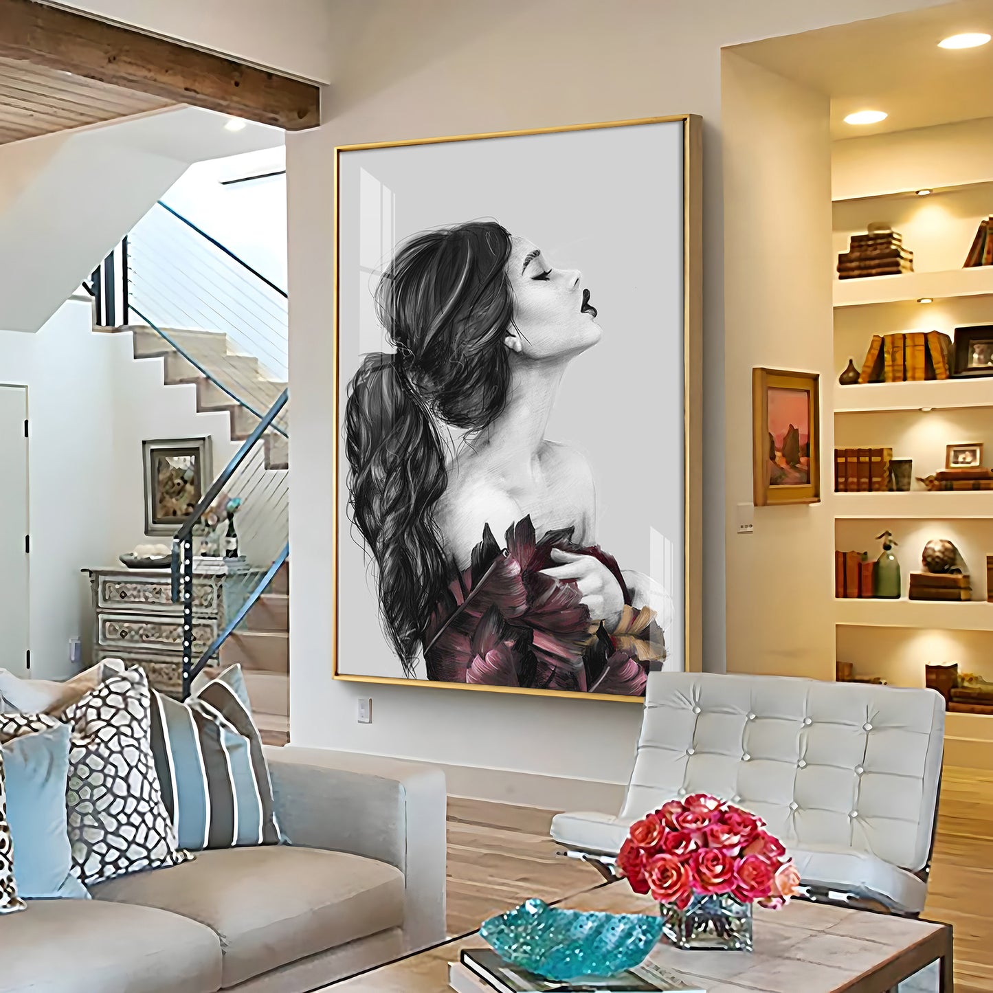 Charm Of Modern Girl Premium Acrylic Vertical Wall Art