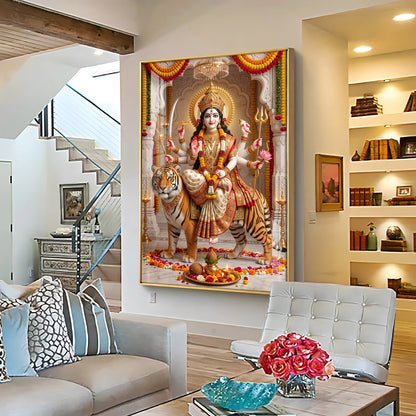 Divine Sherawali Maiya Premium Acrylic Vertical Wall Art