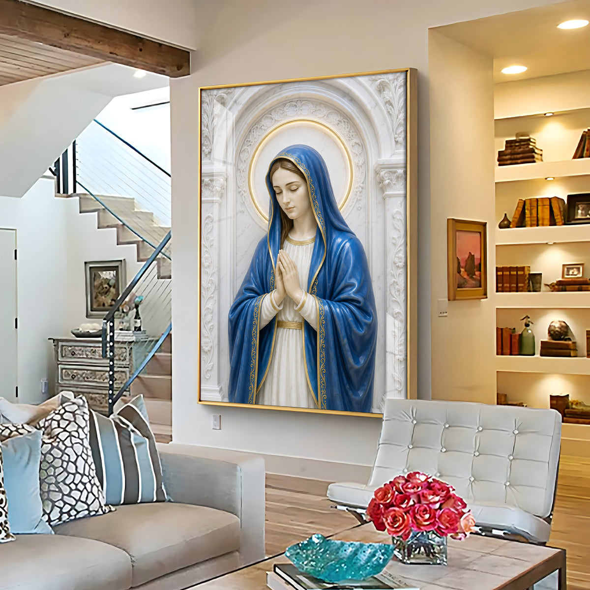 Praying Mother Mary Premium Acrylic Vertical Wall Art