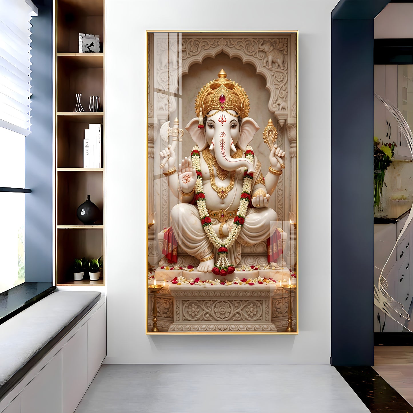 Divine Ganesh Ji Essence Premium Acrylic Vertical Wall Art