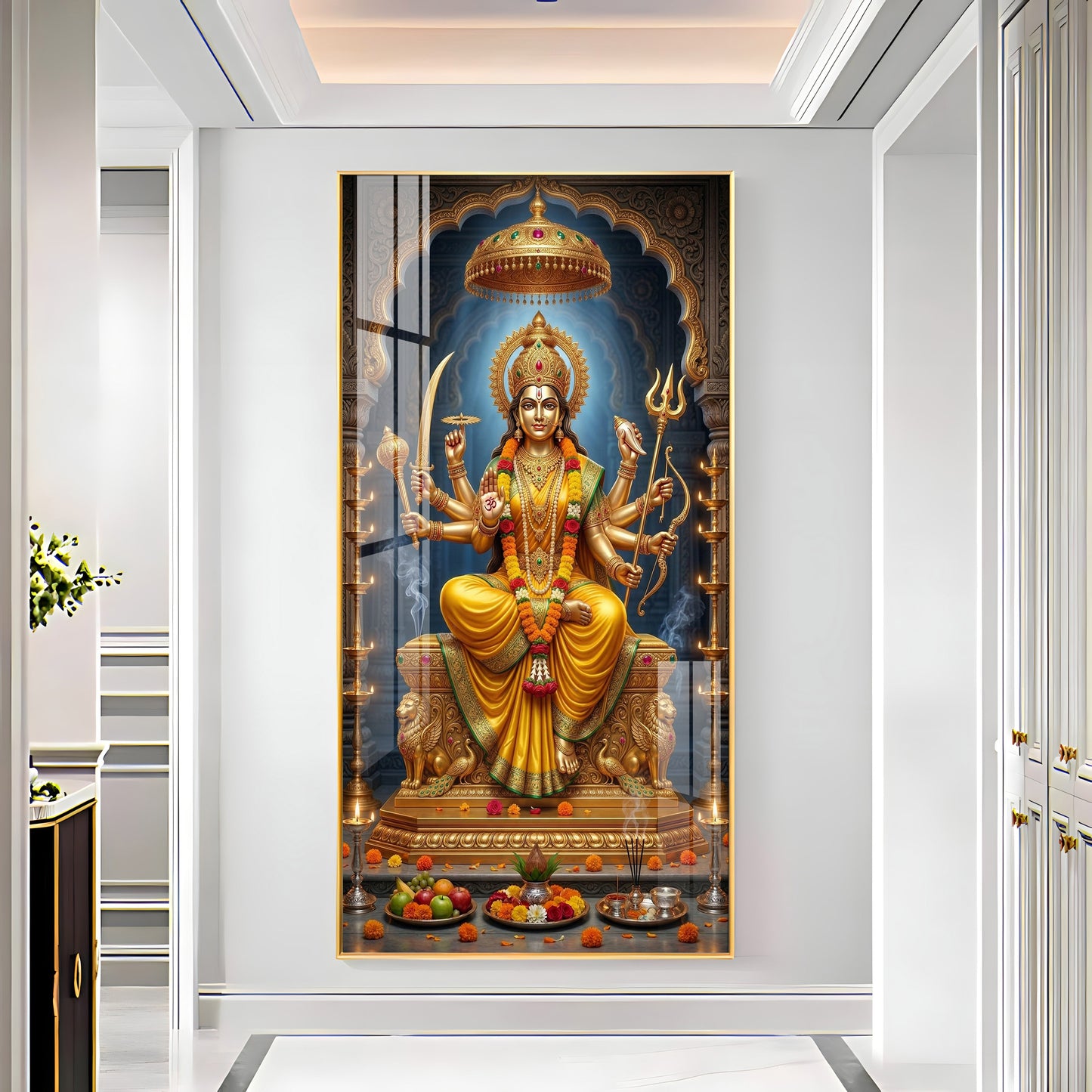 Divine Maa Durga's Blessing Premium Acrylic Vertical Wall Art