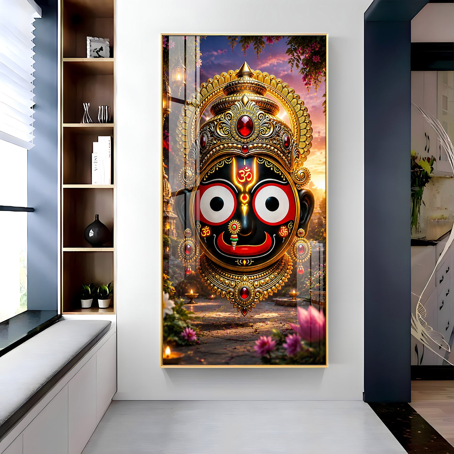 Lord Jagannath Face Premium Acrylic Vertical Wall Art
