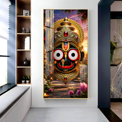 Lord Jagannath Face Premium Acrylic Vertical Wall Art