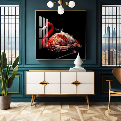 Flamingo Premium Acrylic Square Wall Art