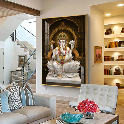 Vighnaharta ganesh Ji Premium Acrylic Vertical Wall Art