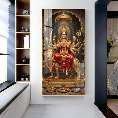 Maa Durga Blessing Premium Acrylic Vertical Wall Art