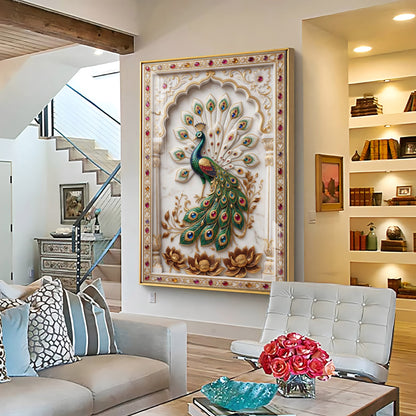Beautiful Peacock Premium Acrylic Vertical Wall Art