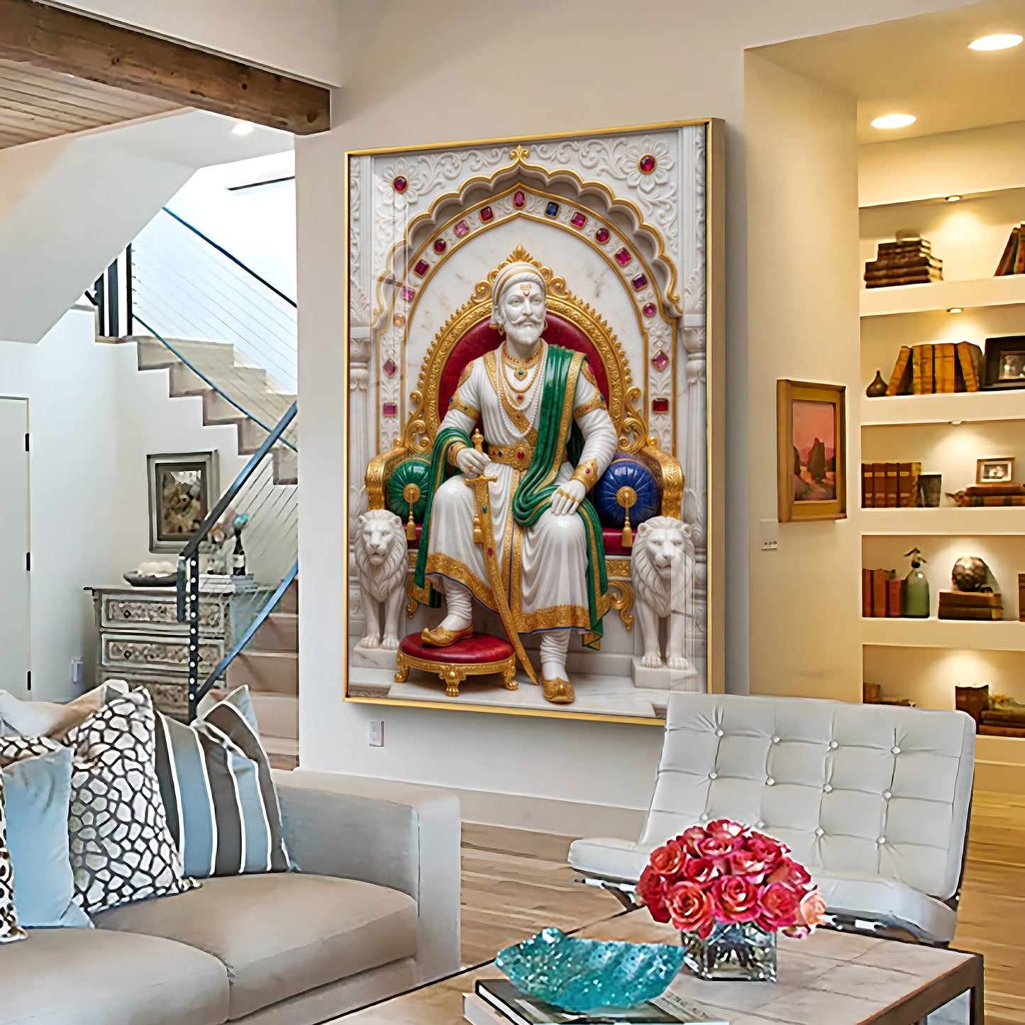 Chatrapati Shivaji Maharaj Premium Acrylic Vertical Wall Art