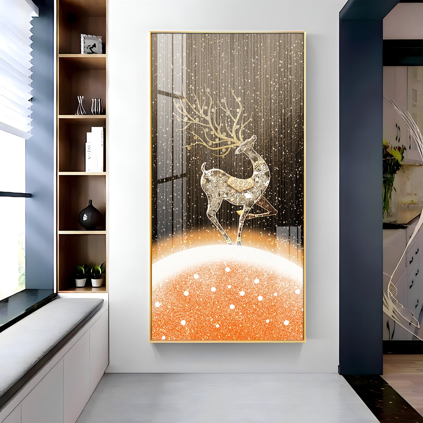 Tranquil Deer Portrait Premium Acrylic Vertical Wall Art