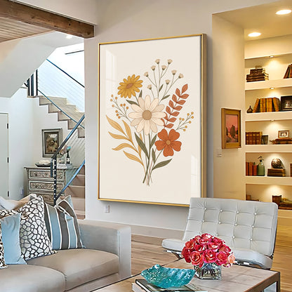Boho Wildflower Bouquet Premium Acrylic Vertical Wall Art
