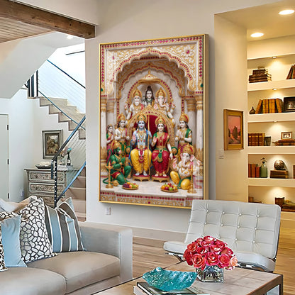 Divine Ram Darbar Premium Acrylic Vertical Wall Art