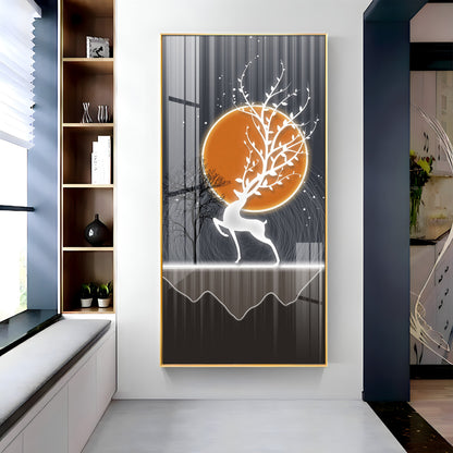 Luminious Deer Premium Acrylic Vertical Wall Art