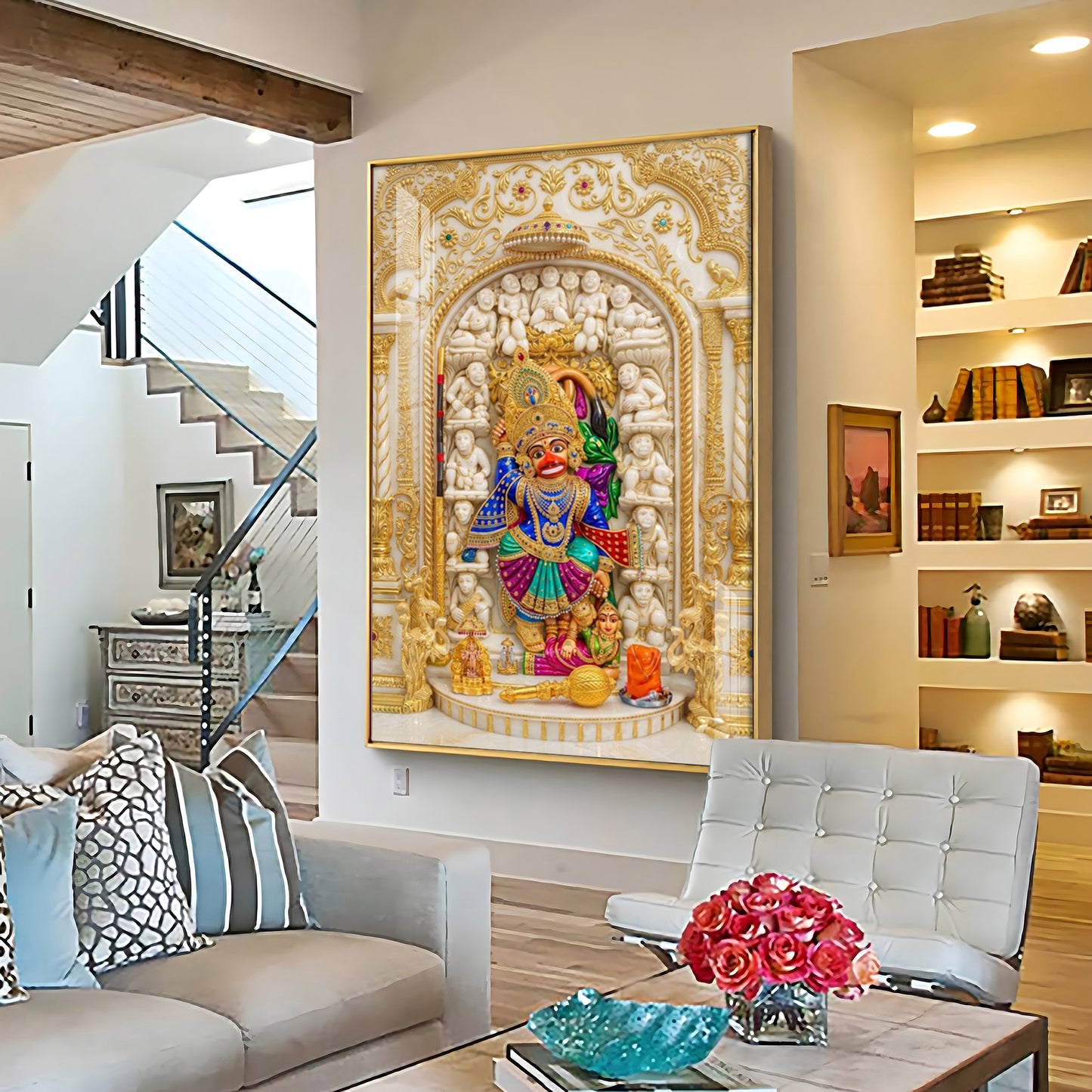 Divine Hanuman Ji Premium Acrylic Vertical Wall Art