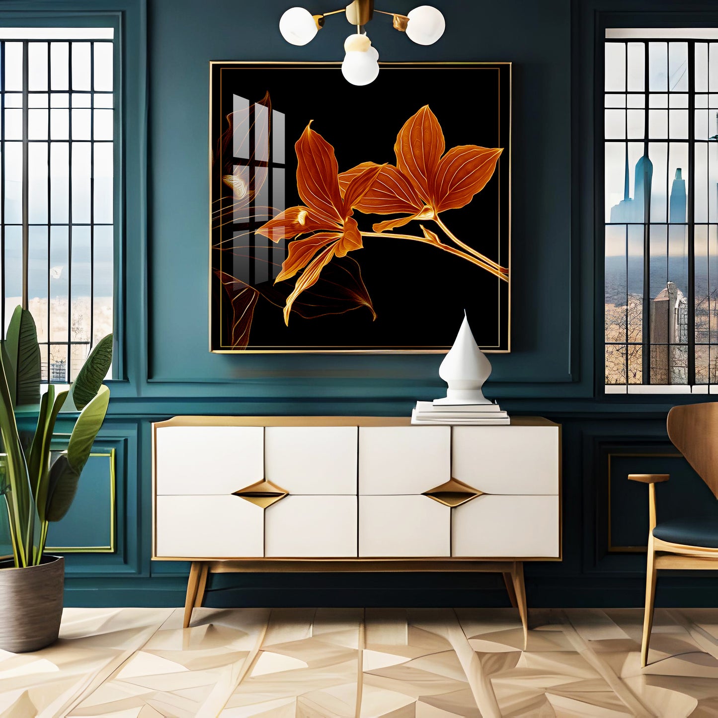 Orange Lily Premium Acrylic Square Wall Art