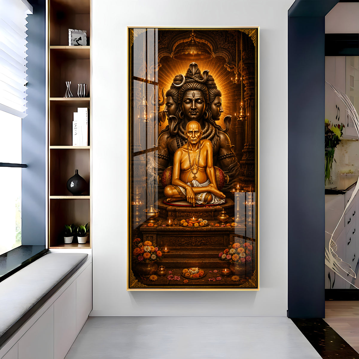 Sacred Swami Samarth Premium Acrylic Vertical Wall Art