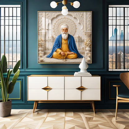 Guru Nanak Devji Sacred Premium Acrylic Square Wall Art