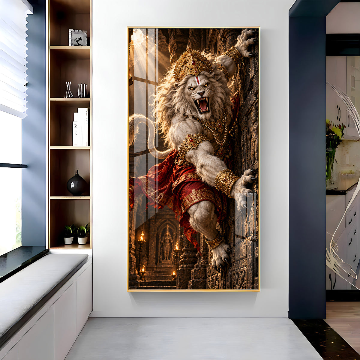 Bhagwan Narsimha Premium Acrylic Vertical Wall Art