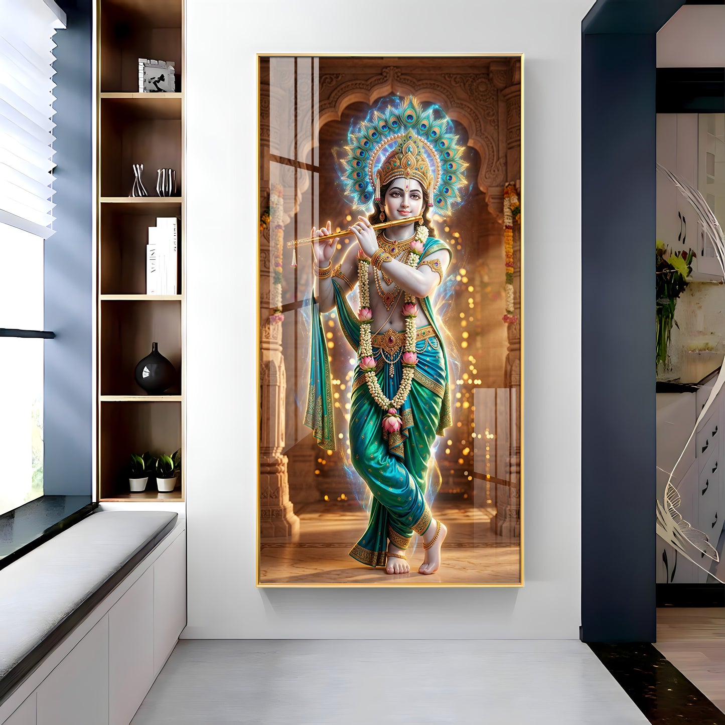 Krishna's Essence High-Definition Premium Acrylic Vertical Wall Art