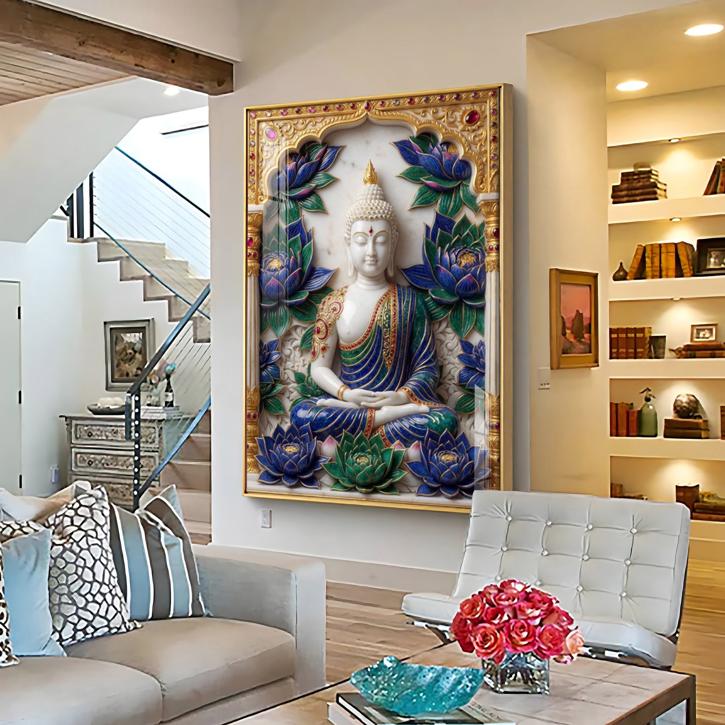 Radiance of Inner Peace of Buddha Premium Acrylic Vertical Wall Art