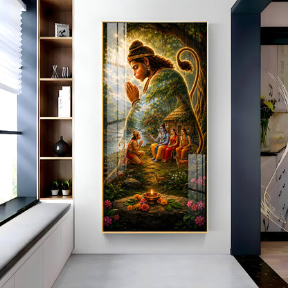 Lord Ram Sita Laxman With Hanuman Ji Premium Acrylic Vertical Wall Art