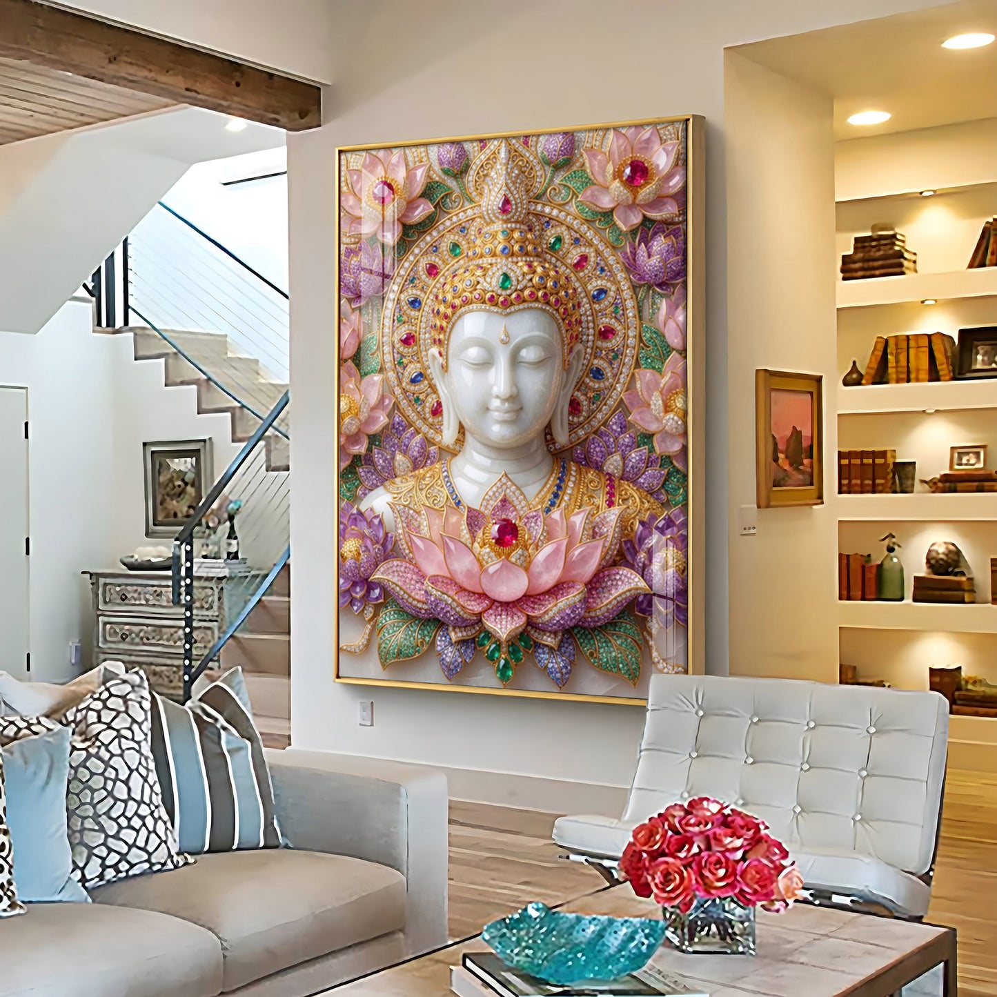 Lord Gautam Buddha Premium Acrylic Vertical Wall Art