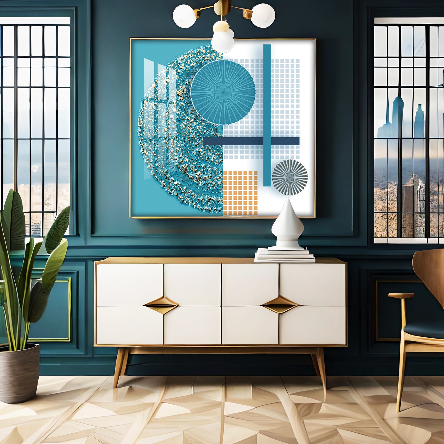 Gold Emboss Premium Acrylic Square Wall Art