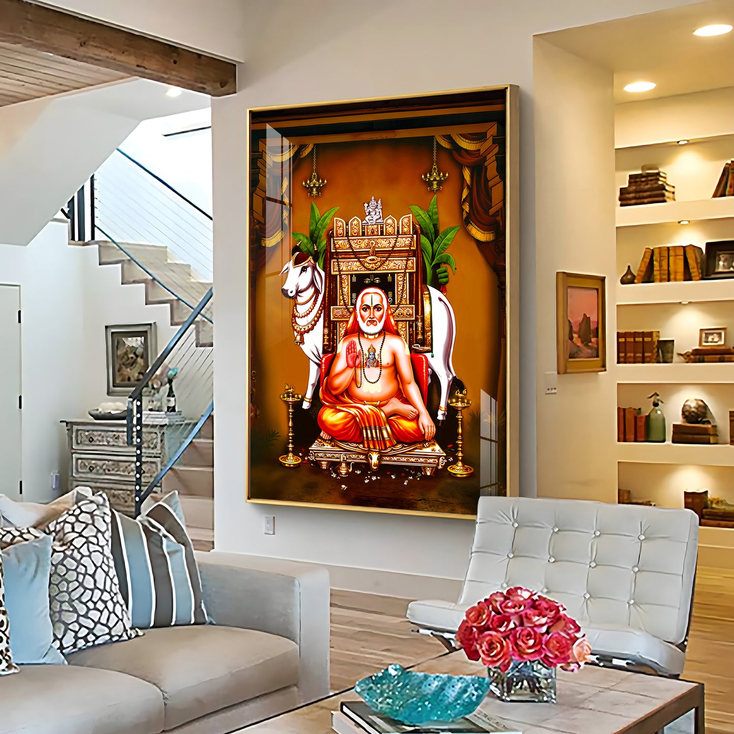 Sri Raghavendra Swamy Premium Acrylic Vertical Wall Art