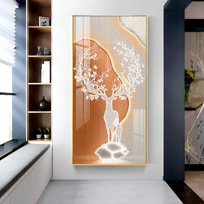 Modern White Deer Premium Acrylic Vertical Wall Art