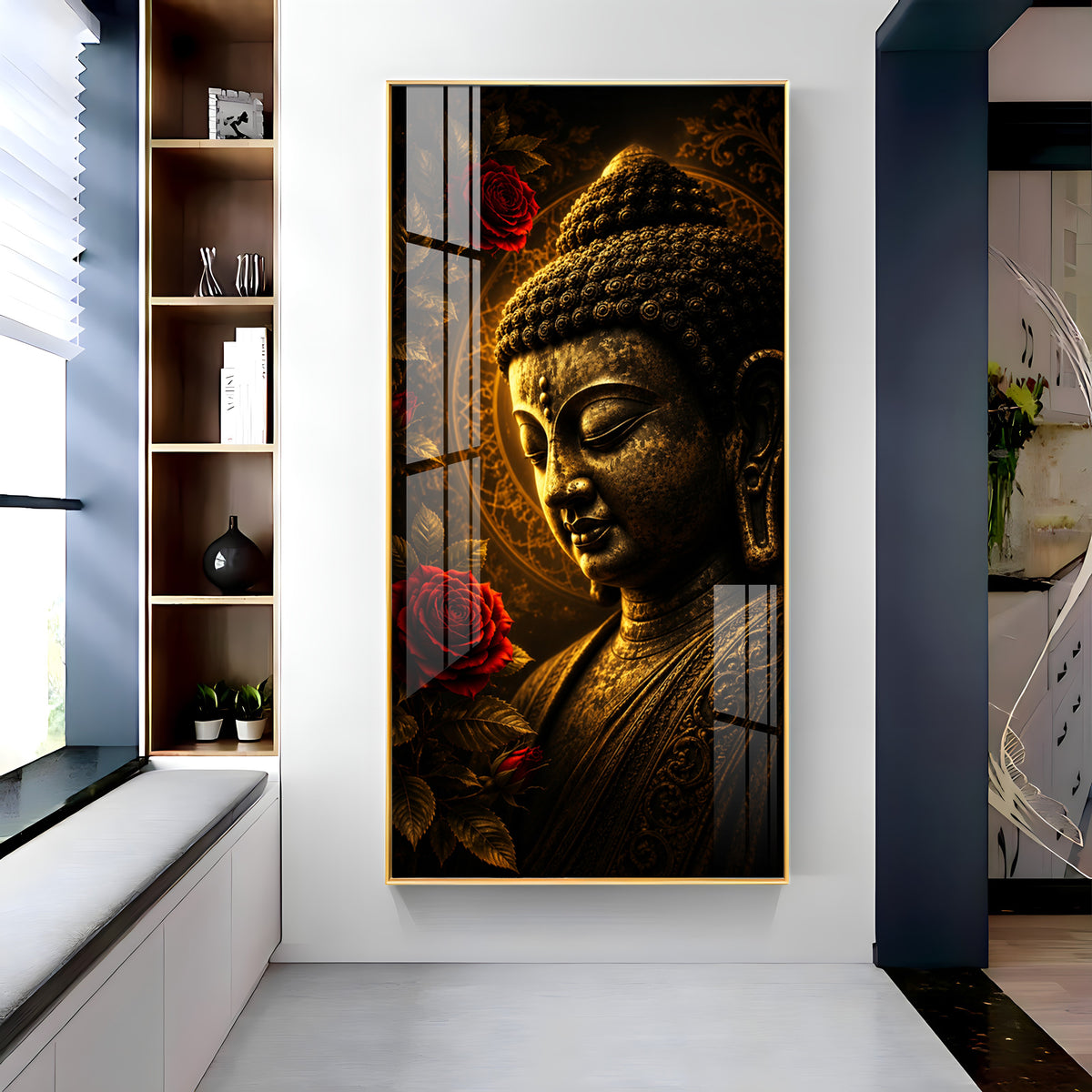 Beautiful Divine Buddha Premium Acrylic Vertical Wall Art