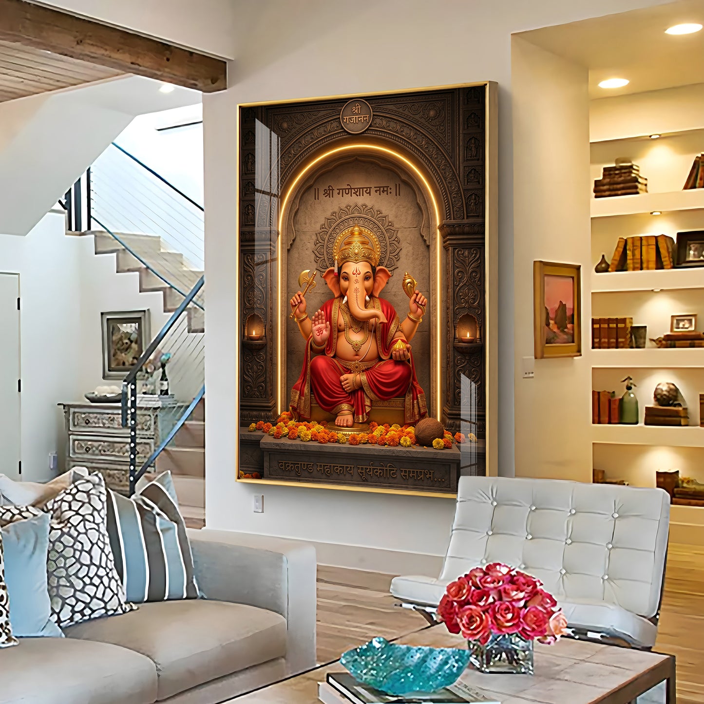 Divine Ganpati Bappa Premium Acrylic Vertical Wall Art