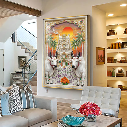 The Kamadhenu Cow Premium Acrylic Vertical Wall Art