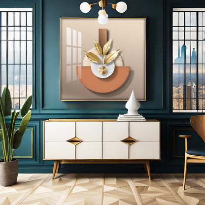 Leafy Luxe Vase Premium Acrylic Square Wall Art