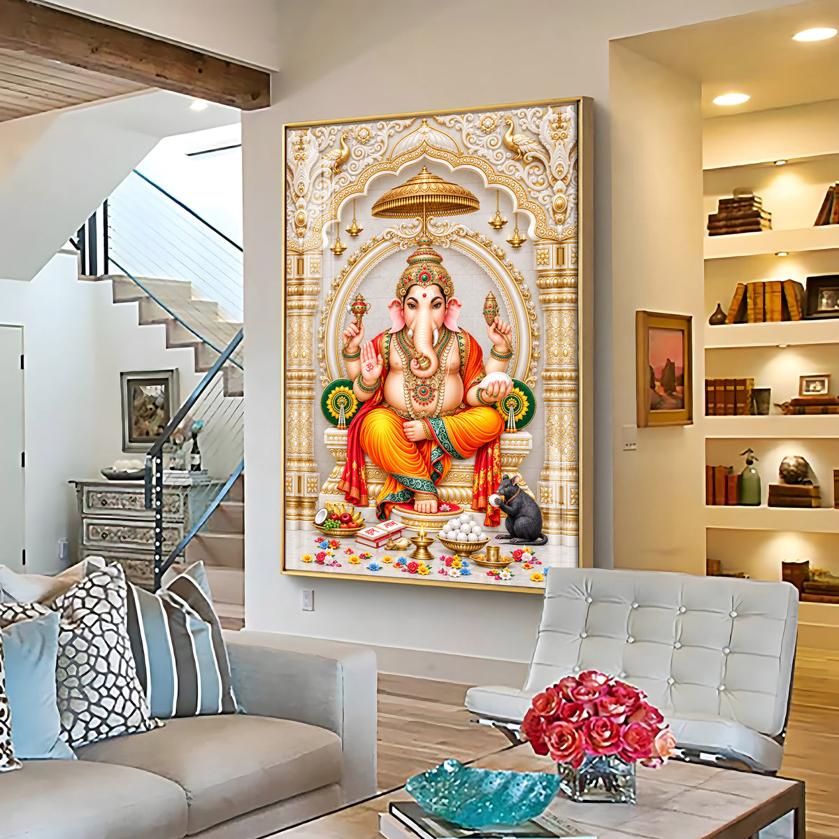 Siddhivinayak Premium Acrylic Vertical Wall Art