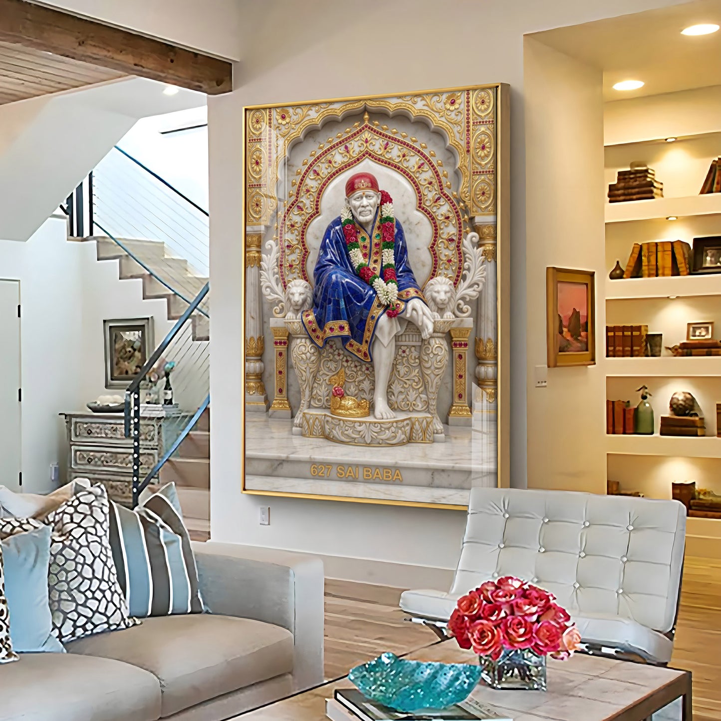 Om Sai Ram Premium Acrylic Vertical Wall Art