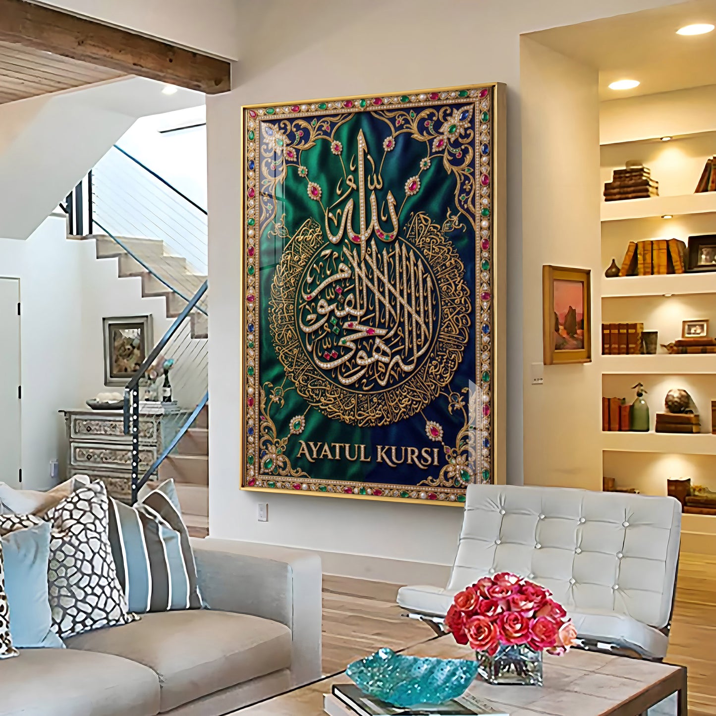 Ayatul Kursi Verse Of The Throne Premium Acrylic Vertical Wall Art