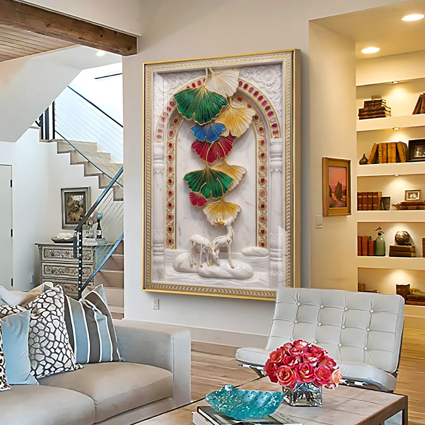 Elegant Feather Premium Acrylic Vertical Wall Art